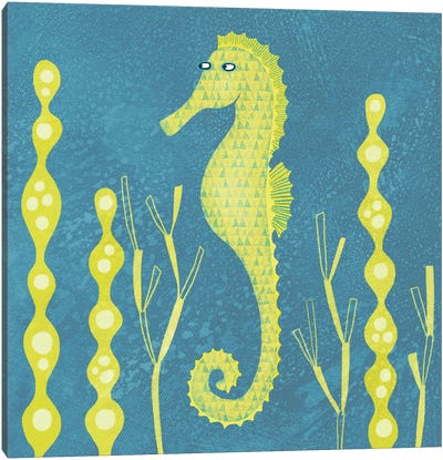 Seahorse Canvas Art Print - Coral Art