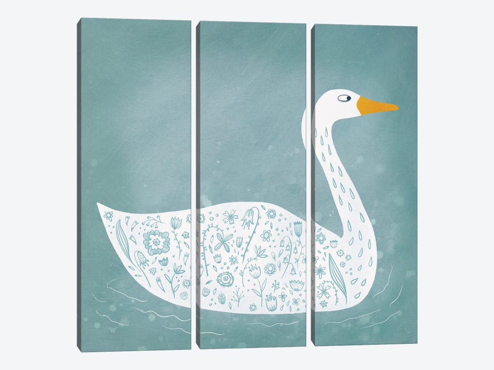 Swan by Nic Squirrell 3-piece Canvas Art