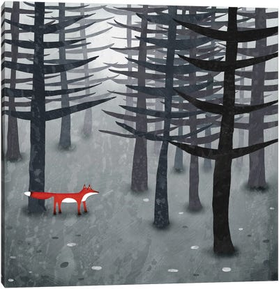 The Fox And The Forest Canvas Art Print - Nic Squirrell