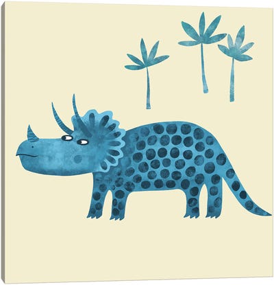 Triceratops Canvas Art Print - Kids Dinosaur Art