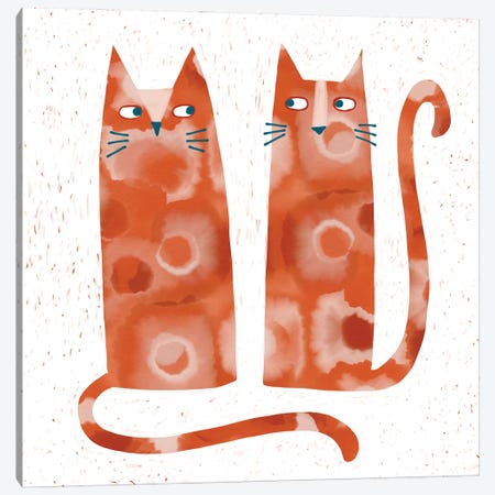 Two Suspicious Cats Canvas Print #NSQ74} by Nic Squirrell Canvas Artwork