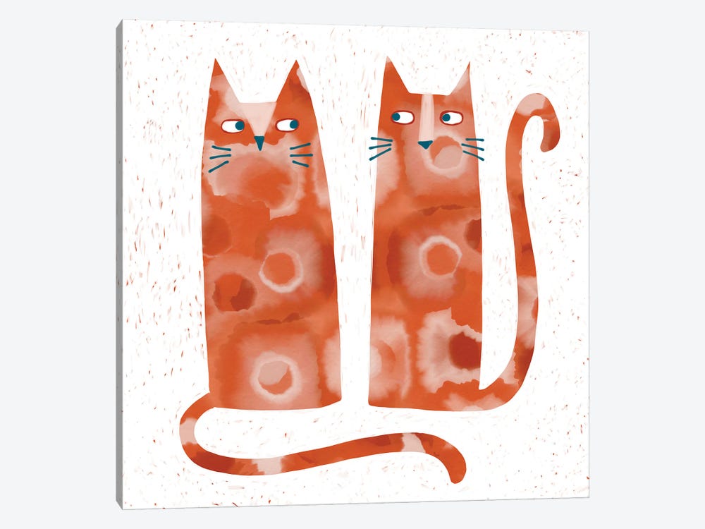 Two Suspicious Cats 1-piece Canvas Artwork