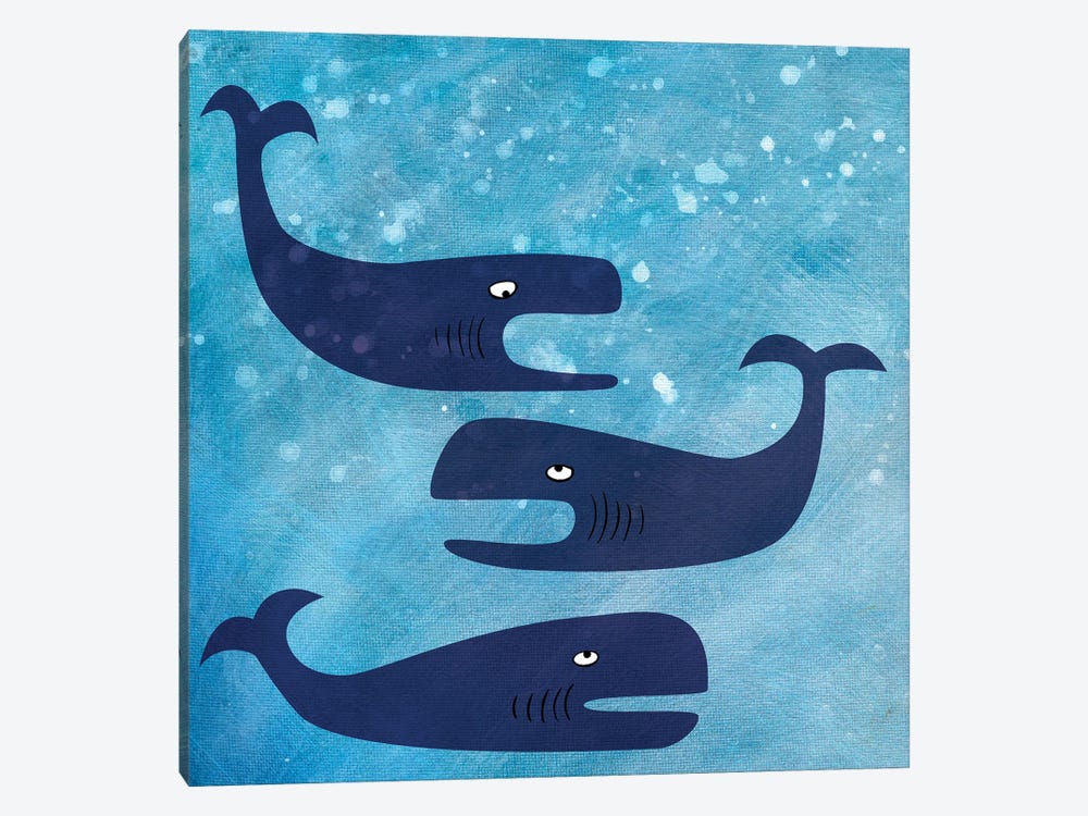 Whales by Nic Squirrell 1-piece Canvas Artwork