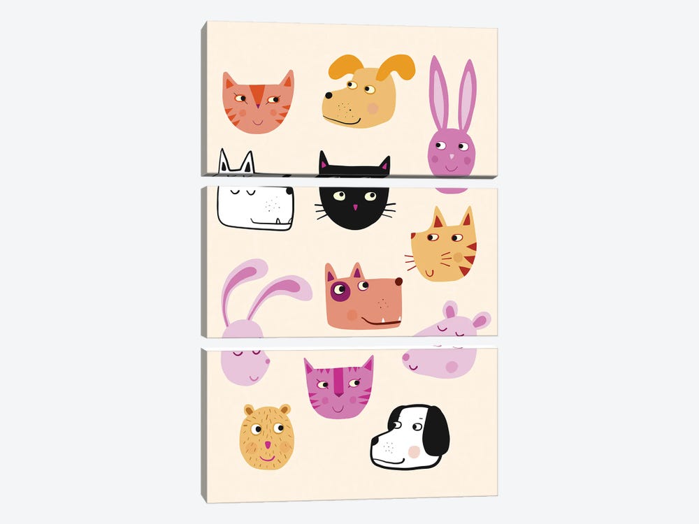 All The Pets by Nic Squirrell 3-piece Canvas Art