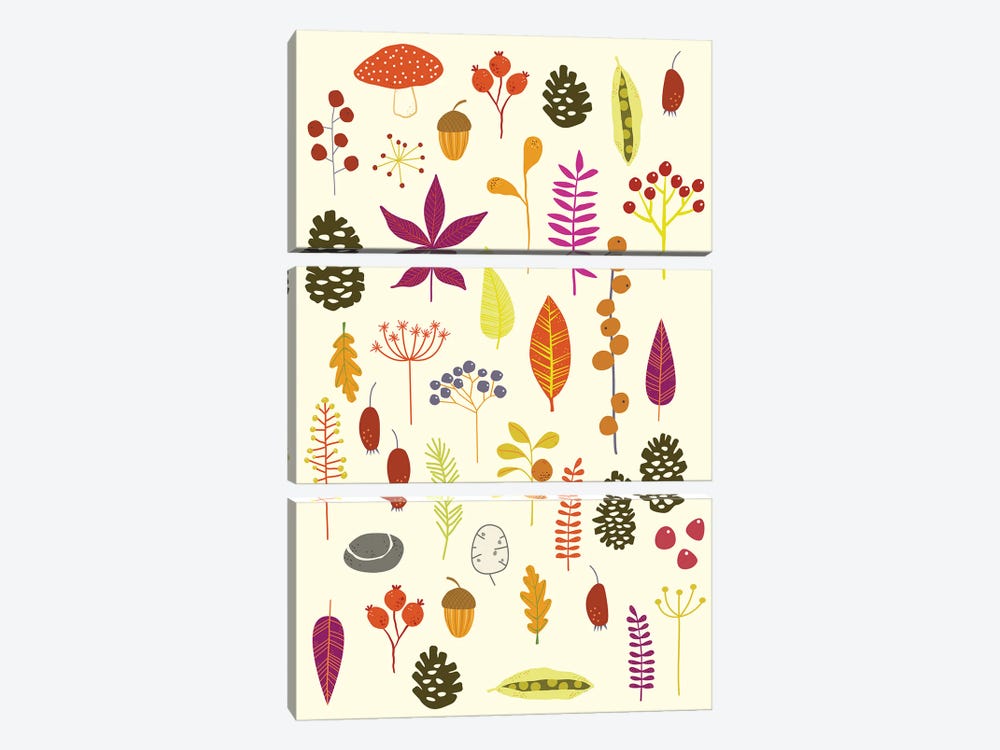 Autumn Nature Bits by Nic Squirrell 3-piece Canvas Wall Art