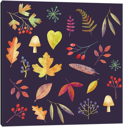 Autumn Walk In The Dark Canvas Art Print - Nic Squirrell