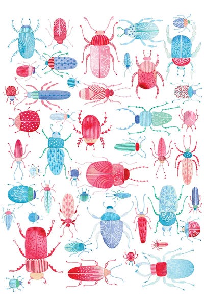 Beetles by Nic Squirrell multi panel art