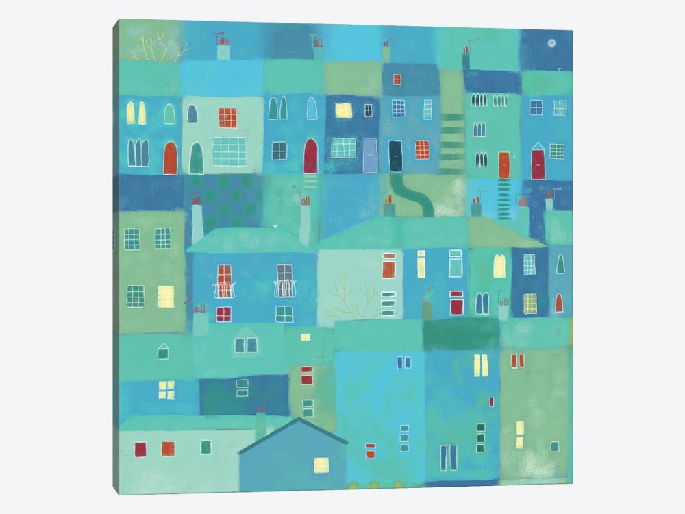 Blue Town From The Steps by Nic Squirrell 1-piece Canvas Artwork