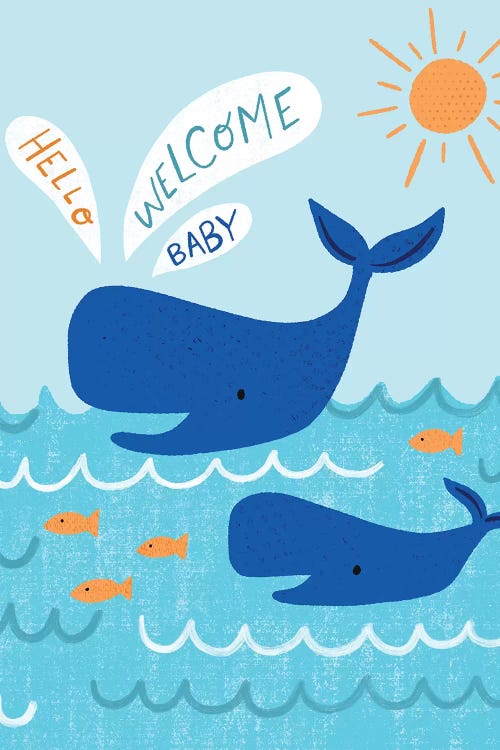 Mama And Baby Whale by Nina Seven wall art