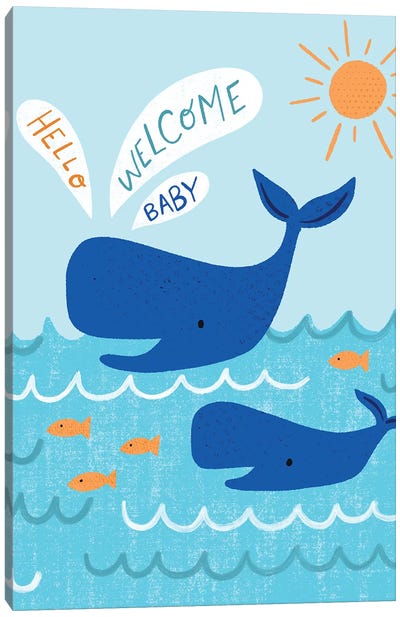 Mama And Baby Whale Canvas Art Print