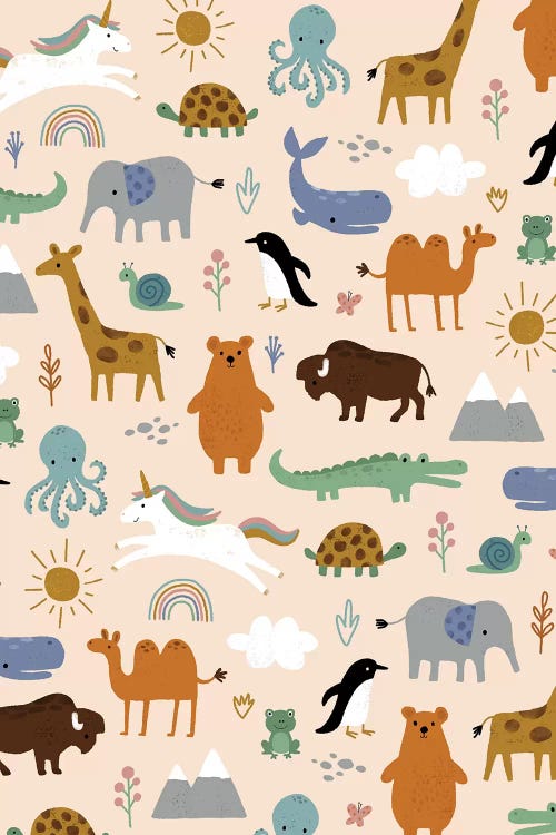 Baby Animal Menagerie I by Nina Seven wall art