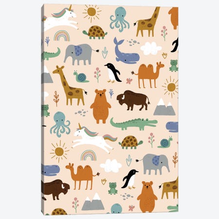 Baby Animal Menagerie I Canvas Print #NSV13} by Nina Seven Canvas Art