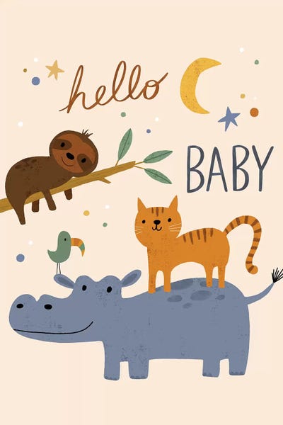 Baby Animal Menagerie VI by Nina Seven multi panel art