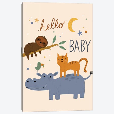Baby Animal Menagerie VI Canvas Print #NSV18} by Nina Seven Canvas Wall Art