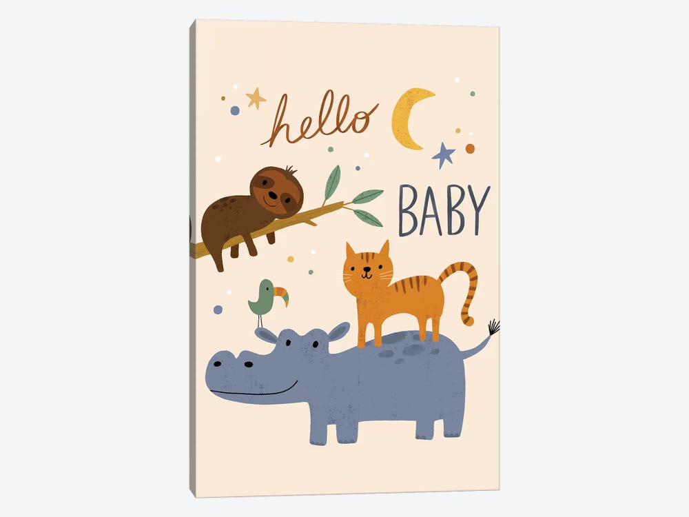 Baby Animal Menagerie VI by Nina Seven 1-piece Canvas Print