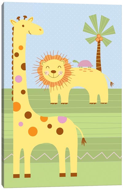 Jungle Jamboree Canvas Art Print - Giraffe Art