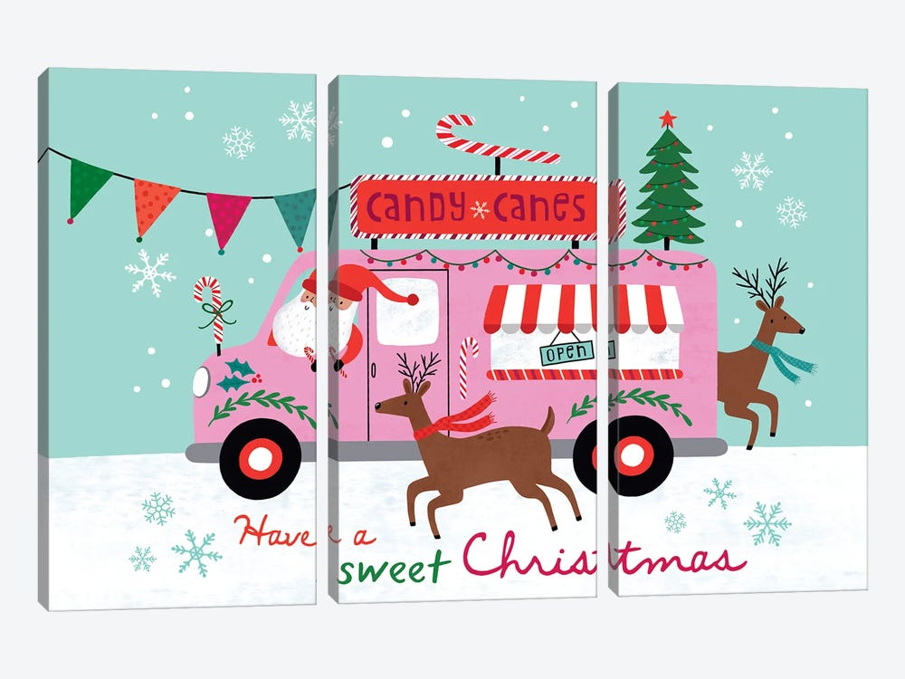 Sweet Christmas by Nina Seven 3-piece Canvas Print