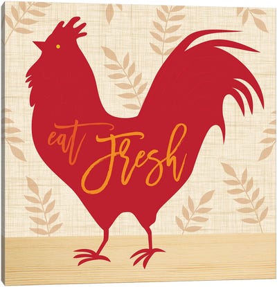 Market Fresh V Canvas Art Print - Chicken & Rooster Art