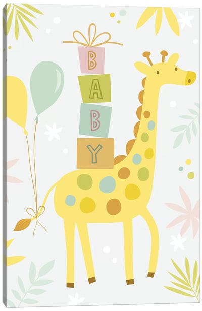 Baby Soft Safari II Canvas Art Print - Giraffe Art