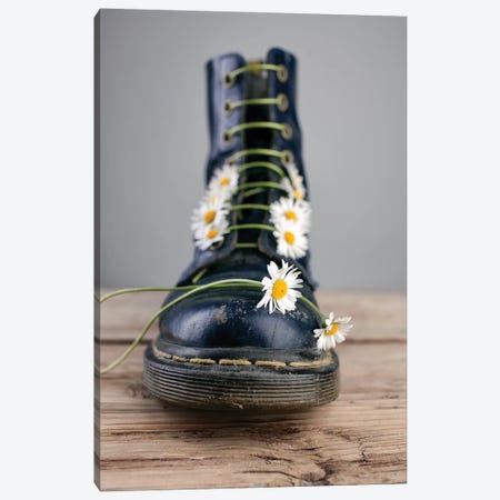 Daisy And A Boot Canvas Print #NSZ122} by Nailia Schwarz Canvas Print