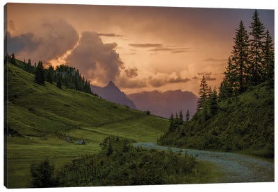 Sunset In The Alps I Canvas Art Print - Nailia Schwarz