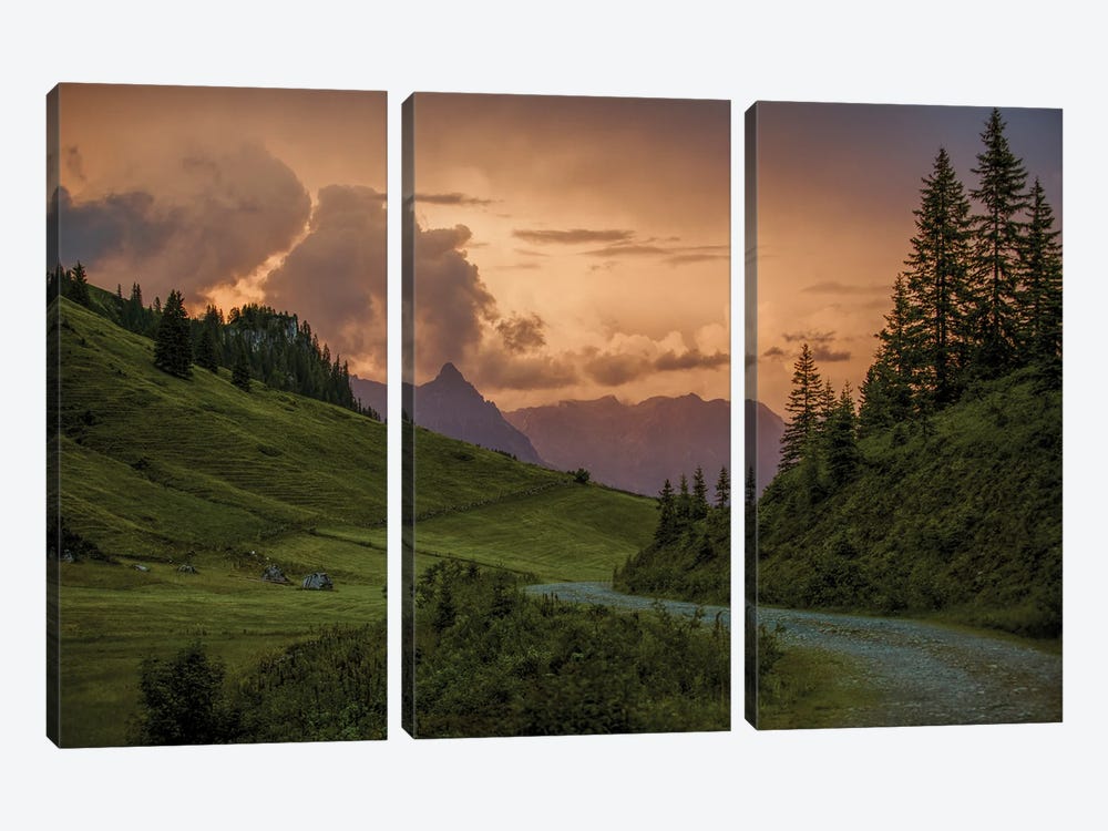 Sunset In The Alps I by Nailia Schwarz 3-piece Canvas Wall Art