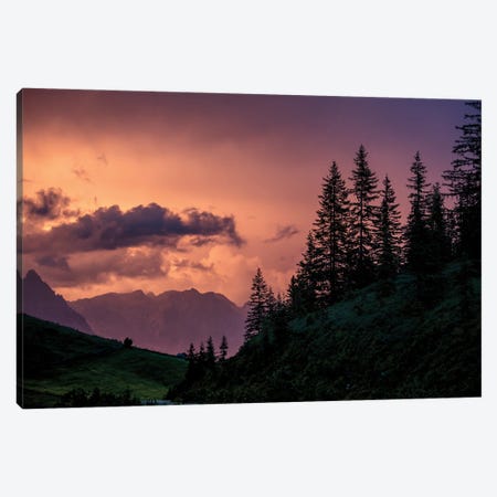 Sunset In The Alps II Canvas Print #NSZ166} by Nailia Schwarz Canvas Art