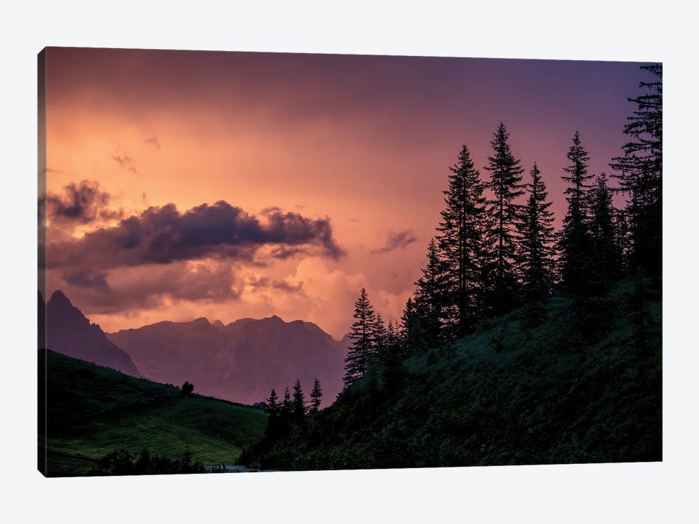 Sunset In The Alps II by Nailia Schwarz 1-piece Canvas Print