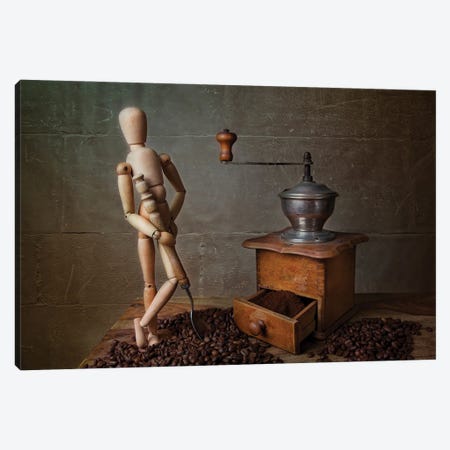 Coffee And The Worker II Canvas Print #NSZ55} by Nailia Schwarz Canvas Art Print