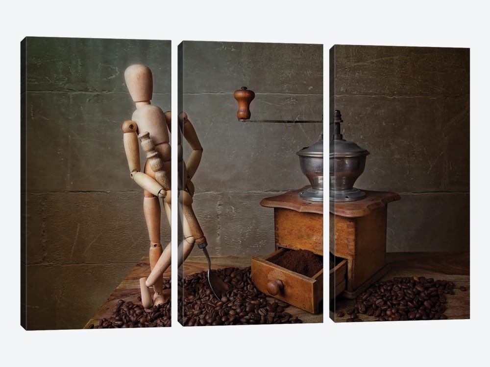 Coffee And The Worker II by Nailia Schwarz 3-piece Canvas Artwork