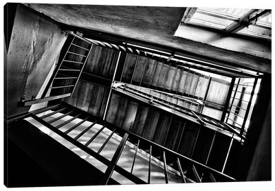 Stairs View From Below Canvas Art Print - Nailia Schwarz