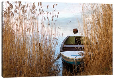 Landscape With Boat Canvas Art Print - Nailia Schwarz