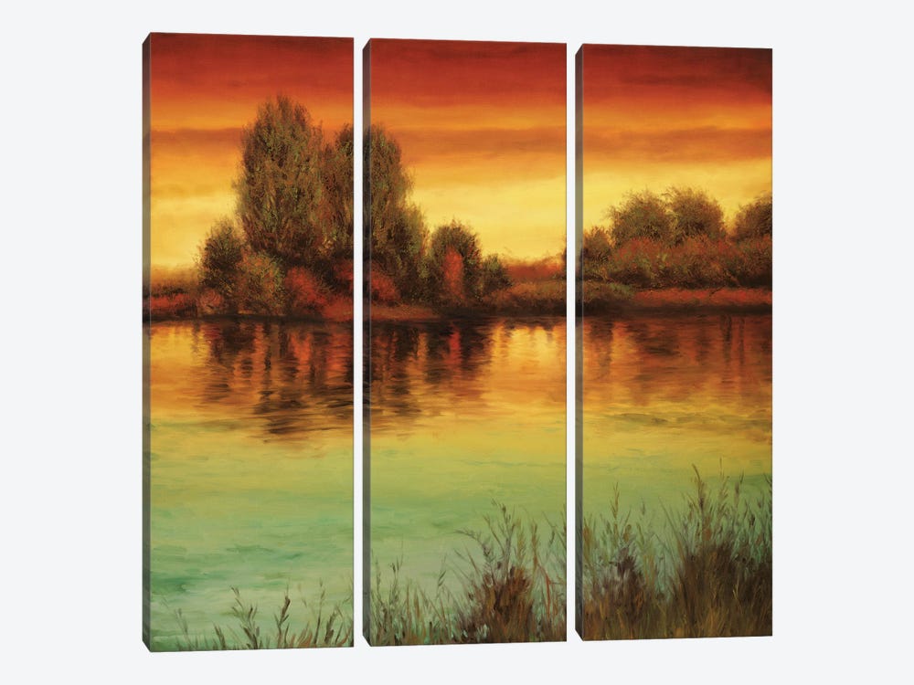 River Sunset II 3-piece Canvas Art Print