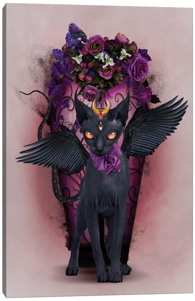 Bastet Canvas Art Print - Black Cat Art