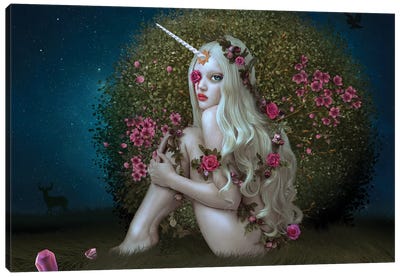 Lost Unicorn Canvas Art Print - Pop Surrealism & Lowbrow Art