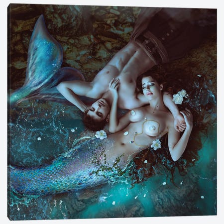 The Last Mermaid Canvas Print #NTL40} by Natalie Shau Canvas Wall Art