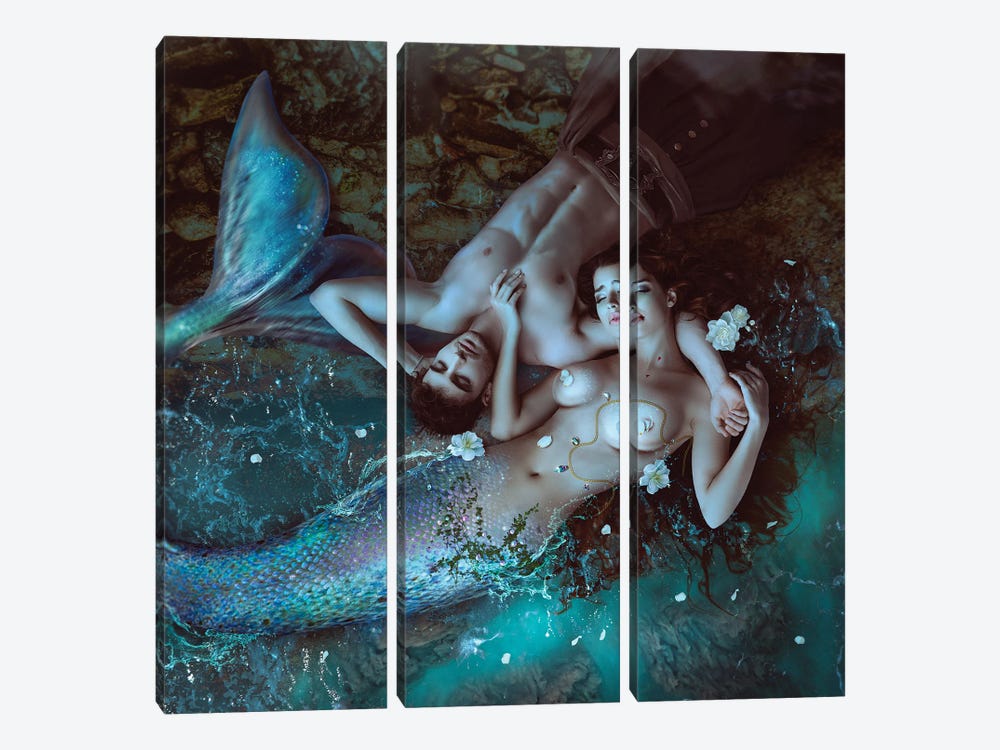 The Last Mermaid by Natalie Shau 3-piece Canvas Art Print