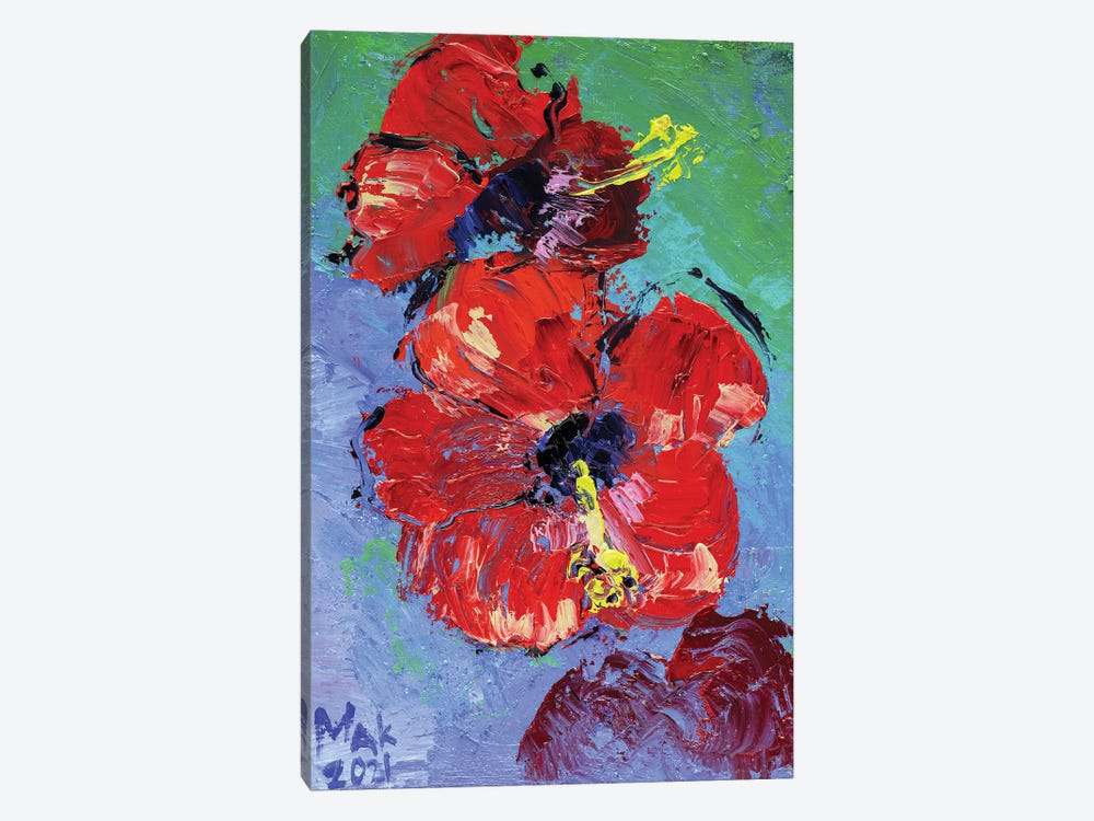 Two Hibiscus by Nataly Mak 1-piece Canvas Art