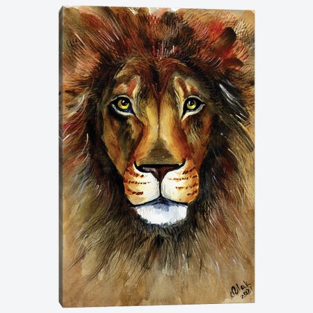 Lion Canvas Print #NTM106} by Nataly Mak Canvas Artwork