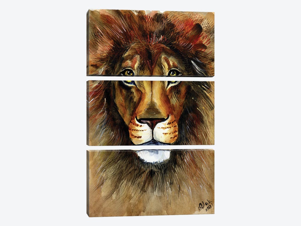 Lion by Nataly Mak 3-piece Art Print