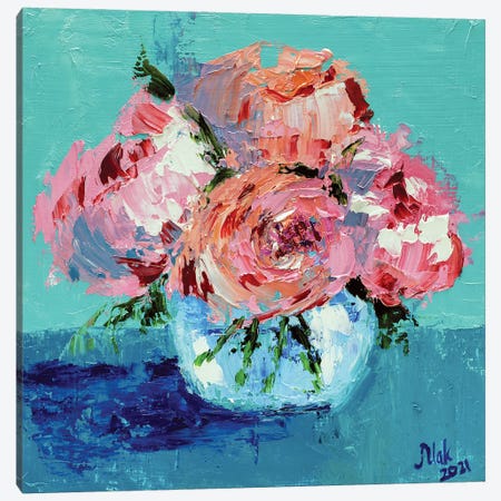 Roses Bouquet Canvas Print #NTM110} by Nataly Mak Canvas Art