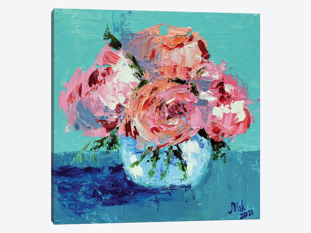 Roses Bouquet by Nataly Mak 1-piece Canvas Wall Art