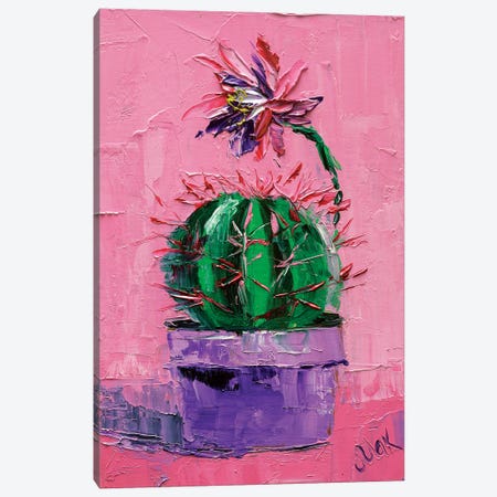 Blossom Cactus Canvas Print #NTM111} by Nataly Mak Canvas Art