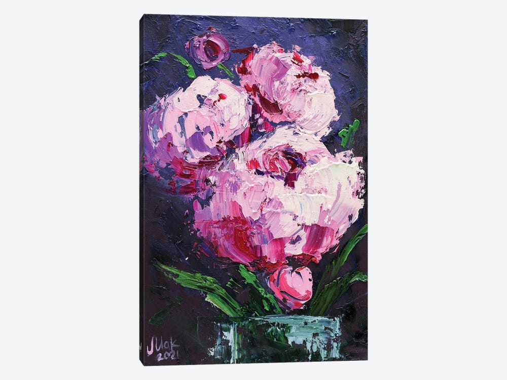 Pink Peonies Bouquet by Nataly Mak 1-piece Canvas Artwork