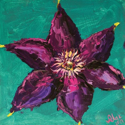 Purple Clematis by Nataly Mak framed wall art