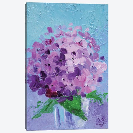 Lilac Hydrangea Canvas Print #NTM118} by Nataly Mak Canvas Artwork