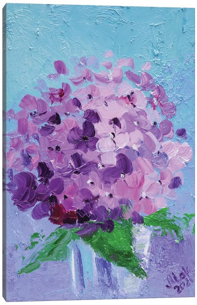 Lilac Hydrangea Canvas Art Print - Hydrangea Art