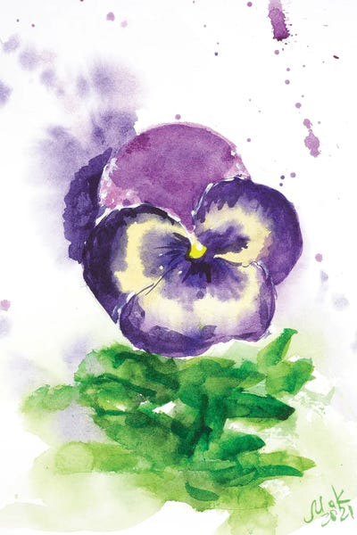 Purple Pansy II by Nataly Mak framed wall art