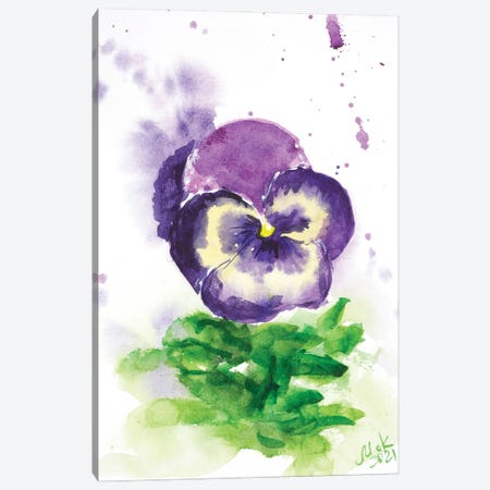 Purple Pansy II Canvas Print #NTM119} by Nataly Mak Canvas Art