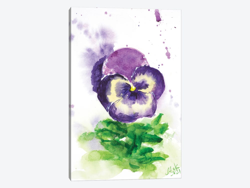 Purple Pansy II by Nataly Mak 1-piece Canvas Art Print